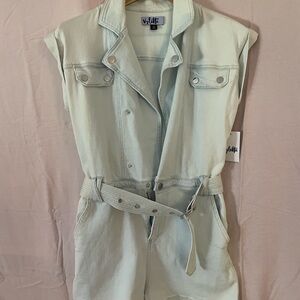 Light Blue Denim Romper